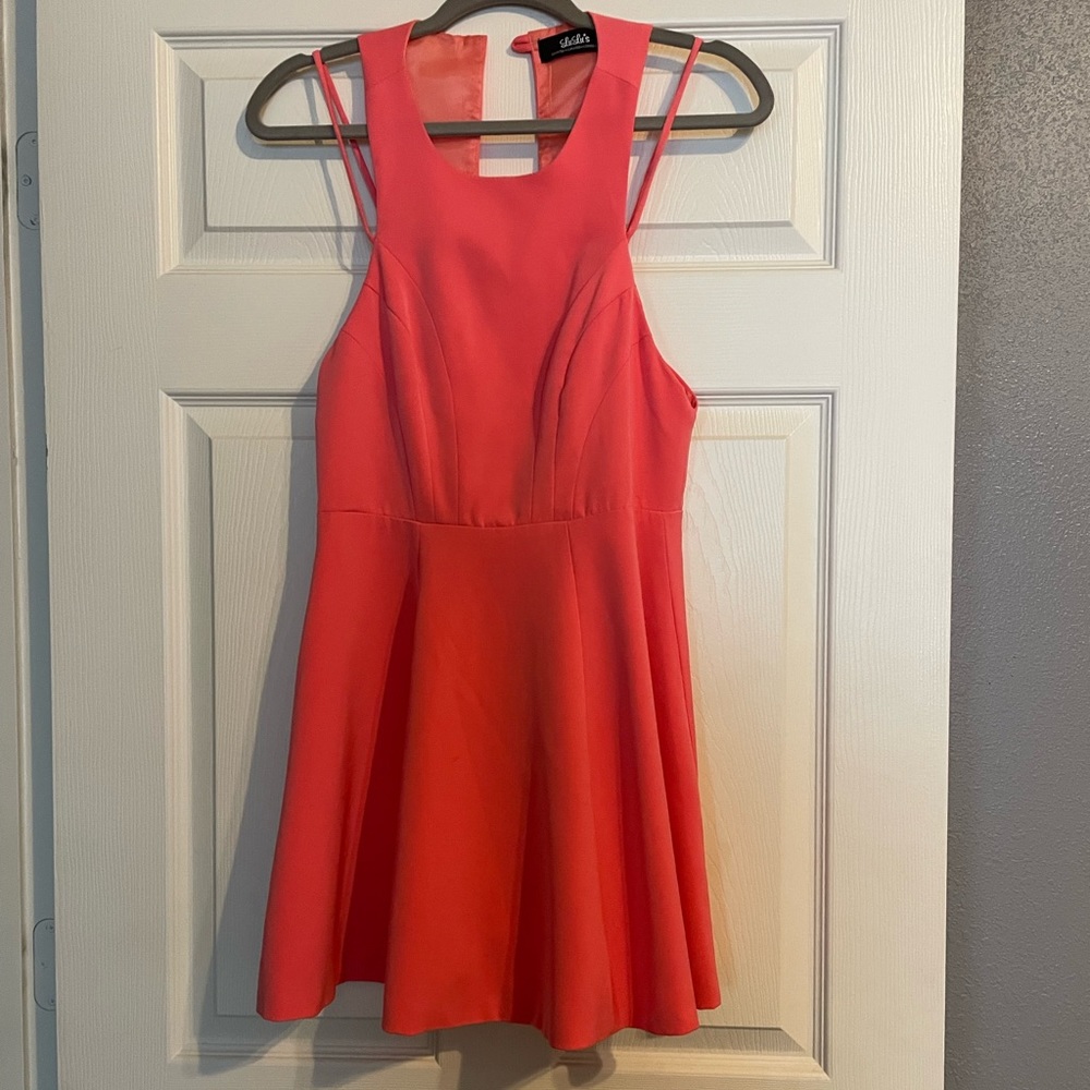 Salmon dress with back detail